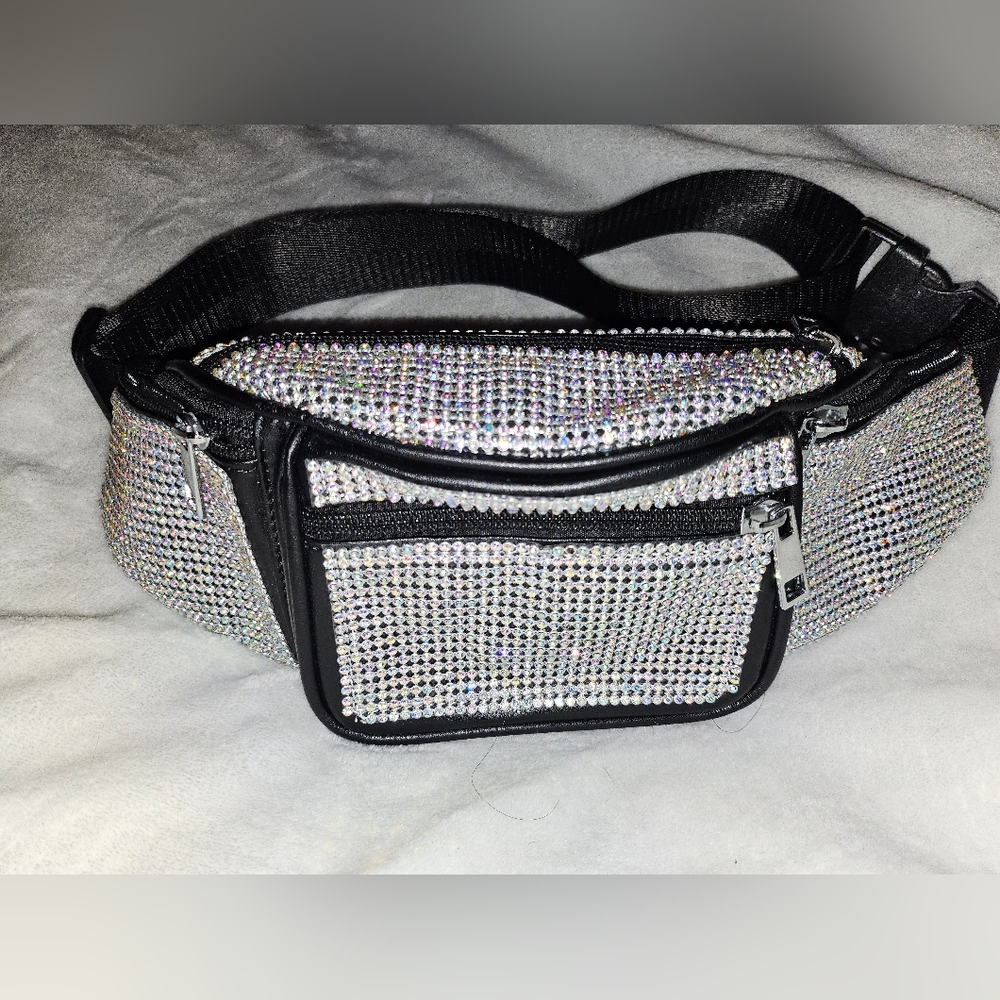 Poster Girl Vegan Leather Rhinestone Fannypack